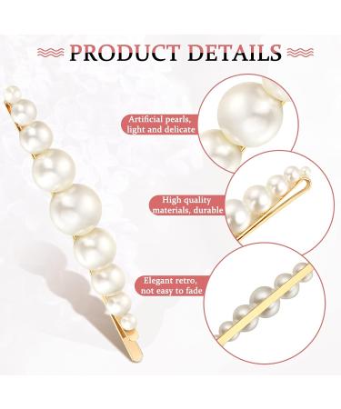 Elegant 5-Piece Artificial Pearl Hair Clips | Bridal Hair Accessories for Women & Girls - Buy Online on GoSupps.com