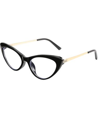 FEISEDY Cat Eye Glasses for Women - Vintage Fashion & Blue Light Blocking - Classic B2363 Bright Black Frame - Buy Online on GoSupps.com