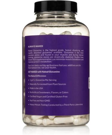 NAKED Pure Micronized Creatine Monohydrate 100 Servings + Pure L-Glutamine 240 Capsules Bundle: Vegan Non-GMO Gluten Free. Minimize Muscle Breakdown & Improve Protein Synthesis. Nothing Artificial - Buy Online on GoSupps.com