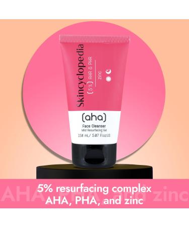 Skincyclopedia 5% Glycolic Acid Face Wash and Pore Minimizer - AHA and PHA Face Wash Gel for Dark Spots Blackheads Blemish and Acne Prone Skin - Deep Pore Cleanser for Normal to Oily Skin 150ml - Buy Online on GoSupps.com