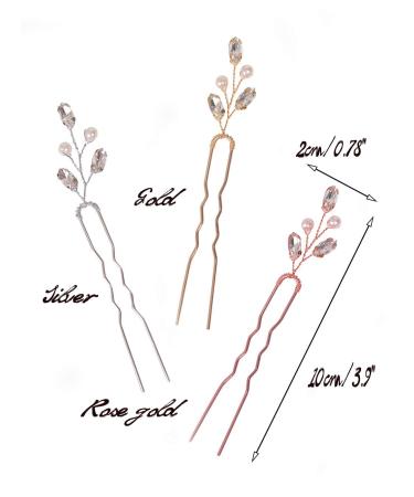 Fxmimior 3 PCS Bridal Vintage Crystal Hair Pins - Wedding Party Hair Accessories (Silver) - Buy Online on GoSupps.com