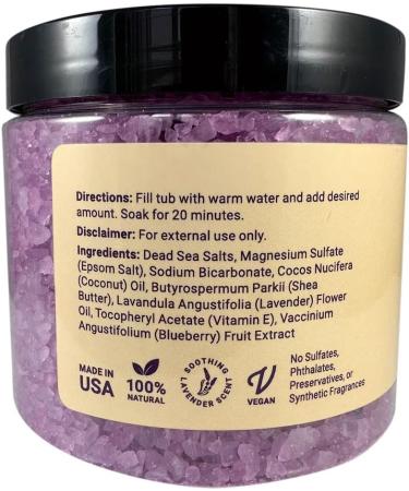 Relaxing Lavender Bath Salt with Epsom & Dead Sea Minerals - Soothing Foot Soak for Women | Muscle Relief & Luxury Bath Products - 1 lb - Buy Online on GoSupps.com