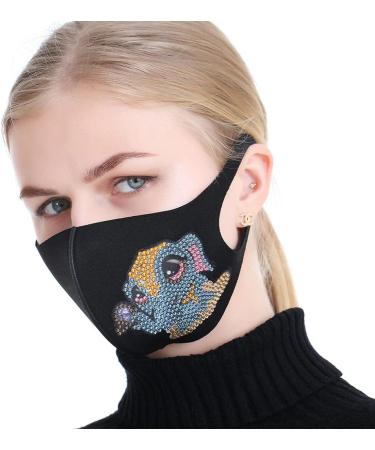3 Packs Sparkly Rhinestone Mesh Bling Masks Valentine's Day DIY 5D Diamond Face_Masks Decoration for Women Masks for School Work Outdoor - Buy Online on GoSupps.com