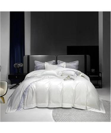 Embroidery Satin 1200TC 100% Egyptian Cotton Luxury Bedding Set Chic Duvet Cover Set Quilt Cover Bed Sheet Set Pillowcases Bedding Set (Beige King 220X240cm 4pcs) - Buy Online on GoSupps.com