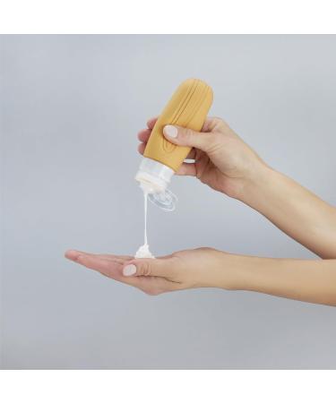 Essential Sphere Silicone Travel Bottles Set - 4x90ml BPA-Free Refillable with Transparent Bag - Perfect for Hand Luggage - Brown Tones - Buy Online on GoSupps.com