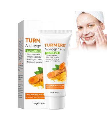 Eazerom 01 Turmeric Facial Cleanser 100g Foaming Turmeric Facial Cleanser Exfoliates and Improves Skin Texture Illuminating Butter and Turmeric Facial Cleanser