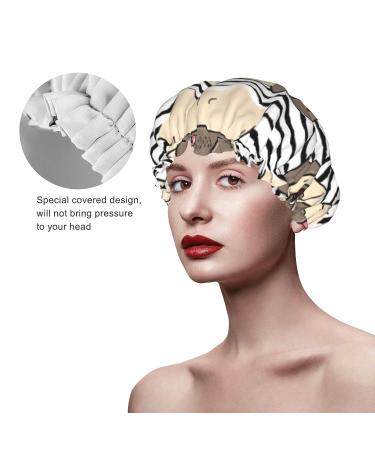 Happy Pug Dog Printed Shower Cap - Waterproof, Fits All Head Sizes & Hair Textures - Buy Online on GoSupps.com