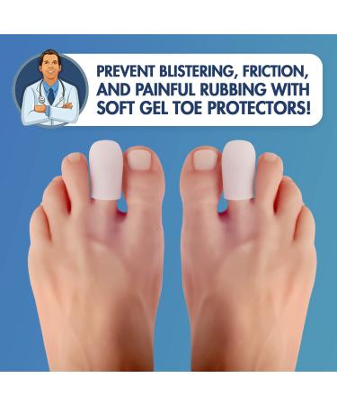 Dr. Frederick's Original Soft Gel Toe Protectors - 12 Pieces - Foot Pain Relief - Flexible Toe Caps for Men & Women - Toe Sleeves for Ingrown Toenails, Corns, Calluses, Blisters - Large (12 Count) - Buy Online on GoSupps.com