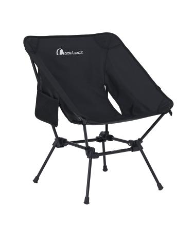 MOON LENCE Camping Chairs Compact Backpacking Chair Lawn Chair with Side Pockets Portable Lightweight Heavy Duty Small Folding Chair for Hiking & Beach & Fishing Black-high Upgraded