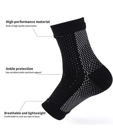 3 Pairs Neuropathy Socks & Ankle Brace Compression Socks - Pain Relief for Plantar Fasciitis and Tendonitis - Men and Women (L-XL, Black & White Gold) - Buy Online on GoSupps.com