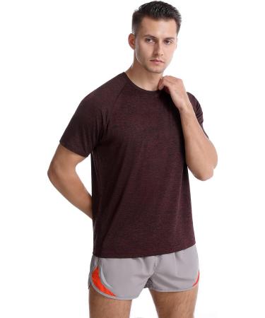 Star Vibe Men's 3-Piece Dry T-Shirts - Sweat-Proof Sport & Fitness Clothing | Short Sleeve Performance Shirts in Black Navy and Wine Red - Buy Online on GoSupps.com