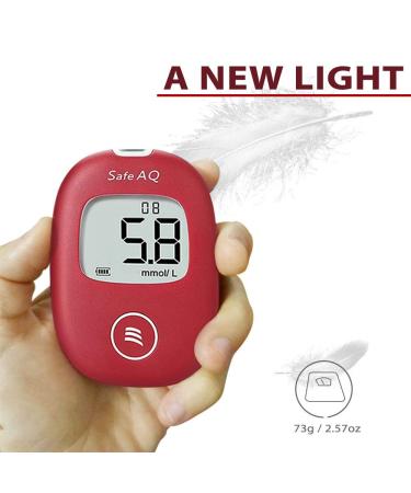 Diabetes Testing Kit Blood Glucose Monitor Safe AQ Smart No Coding Blood Sugar Tester with 50 Test Strips + 50 Lancets + Lancing Device + Cary Case + English Manuals Glucometer - in mmol/L Smart AQ kit x 50 - Buy Online on GoSupps.com