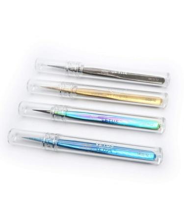 Vetus Eyelash Tweezers Set for Extensions & Volume Technique - 4x MCS-12 to MCS-19 | Premium Grey Tweezers for Precision Application - International Shipping Available - Buy Online on GoSupps.com