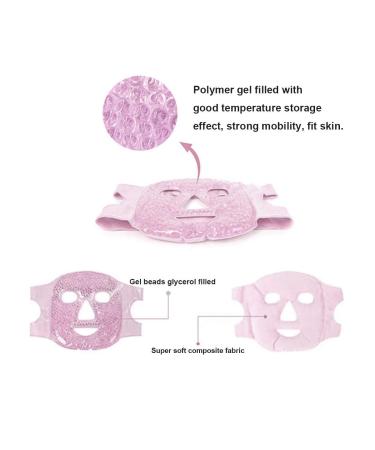 Jakuva Hot & Cold Therapy Full Face Gel Mask - Ice Mask for Headache Relief Puffiness & Skin Care - Pink Color - Buy Online on GoSupps.com