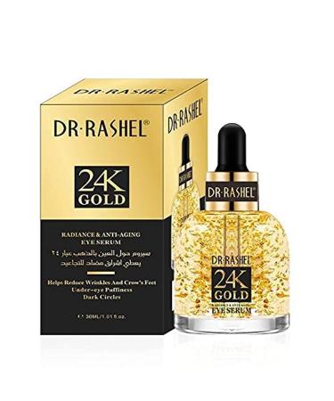 Dr Rashel 24K Gold Radiance Collagen & Anti - Aging Eye Serum Helps To Reduce Wrinkle Under eye Puffiness & Dark Circles Size 1.01 Fl Oz (Pack Of 1)