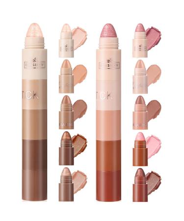 Sitovely Matte Shimmer Eyeshadow Pencil 10 Colors Metallic Glitter Waterproof Matte Eye Cream Shiny Eyeliner Pearl Glitter Eye Pencil