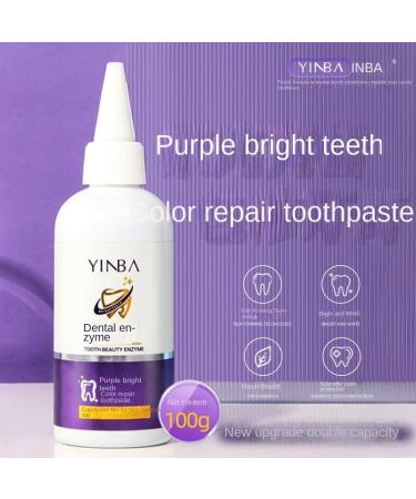Bright purple dental enzyme tooth color repair film-forming copolymer toothpaste fresh breath stain remover large capacity 100g 2pcs - Buy Online on GoSupps.com