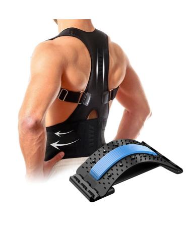 Otoepia 2-in-1 Posture Corrector and Back Stretcher for Optimal Alignment  Comfort  Spine Health  and Muscle Tension Relief  Ideal for Long-Term Sitting or Standing and Poor Posture  Promotes Alleviation of Back Pain and...