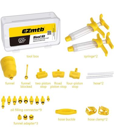 Bleeder Hydraulic Disc Brake Bleed Kit Tool - Bicycle Hydraulic Oil Change Kit for Shimano & SRAM - Yellow - Buy Online on GoSupps.com
