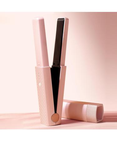 Portable Cordless Hair Straightener & Curling Iron - Fast Heating & Rechargeable Ideal for Travel Pink - Buy Online on GoSupps.com