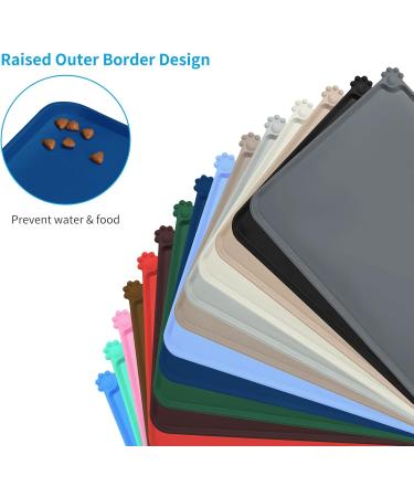 Audwud Silicone Waterproof Pet Feeding Mat 53x38 cm - Anti-Slip Dog & Cat Bowl Mat in Marine Blue | International Shipping - Buy Online on GoSupps.com