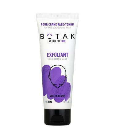 BOTAK Gentle and Purifying Exfoliant for Shaved/Trimmed Heads | 99% Natural Origin Vegan French | Absorbs Excess Sebum and Limits Pimples | pH and Microbial Flora Regulator | 75mL