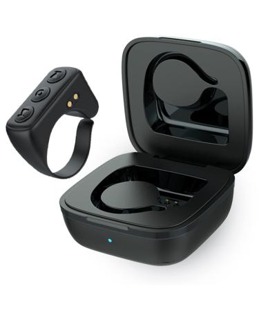 TIK TOK Bluetooth Remote Control Video Page Turner Most Smartphones Tablets(iOS Android),Wireless Ring Camera Shutter Remote Control,Bluetooth 5.0USB Rechargeable 32ft Control Range-Black (D01)