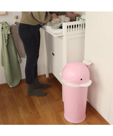 Kindsgut Windeleimer Wal Zartrosa | Odor-Tight Diaper Bin with Refill Film | Eco-Friendly Easy to Clean Beautiful Whale Design - Buy Online on GoSupps.com