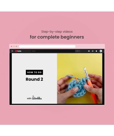 Woobles Beginners Crochet Kit with Easy Peasy Yarn - Step-by-Step Video Tutorials - Fred The Dinosaur - Buy Online on GoSupps.com