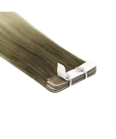 Youngsee Ombre Real Hair Tape In Extensions - 50cm Dark Brown to Blonde 5PCS Virgin Hair Smooth & Lightweight - Buy Online on GoSupps.com