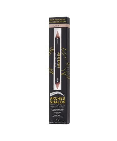 Arches & Halos Brow Highlighting and Concealer Crayon - Light - Shaping and Shimmer Eyebrow Stick and Highlighter Duo - Soft  Ultra Creamy Formula - Define  and Sculpt for Sharp Brows - 0.176 oz