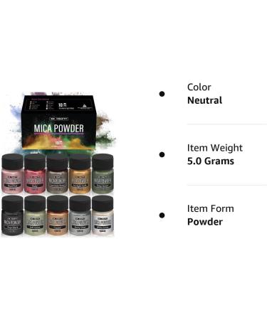 Mica Powder for Epoxy Resin - Candle Making and Crafts | Pigment Powder for Resin - Epoxy and Candle Dye | Neutral Shade - Buy Online on GoSupps.com