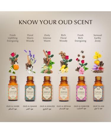 Oud Diffuser Oil Essential Oil Gift Set by Dukhni | 6 x 10ml Arabic Oil Gift Set for Diffuser & humidifier | 100% Pure Halal Oudh Oils | Relax with Home Aromatherapy - Buy Online on GoSupps.com