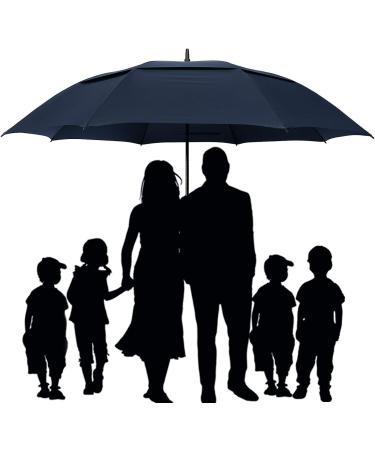 Prospo 72 Inch Windproof Golf Umbrella - Navy Blue XL | Automatic Open, Double Canopy, Vented & Waterproof Stick Umbrella for Men and Family - Buy Online on GoSupps.com