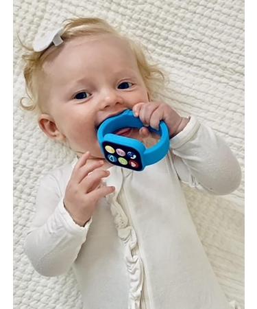 Silli Chews Silicone Smart Watch Wrist Teether for Babies | Blue Teething Relief Toy - Buy Online on GoSupps.com