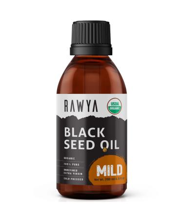 Black Seed Oil Organic RAWYA 100 ml Mild Taste High TQ Cold Pressed Glass Bottle Nigella Sativa Oil Black Cumin Seed Oil Great for Hair and Skin Care Immune Booster