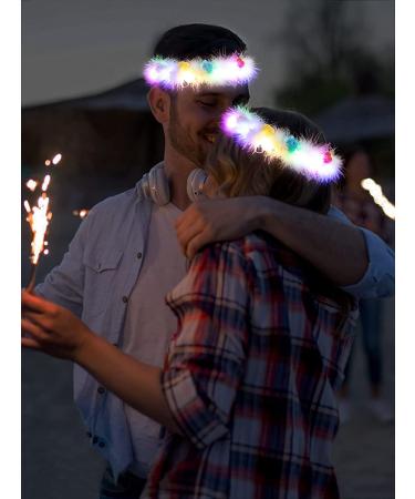 Luminous LED Flower Crowns Headbands - 16pcs Multicolor Light Up Floral Headdress for Women, Girls - Perfect for Halloween, Wedding, Beach Parties - Photo Props Included - Buy Online on GoSupps.com