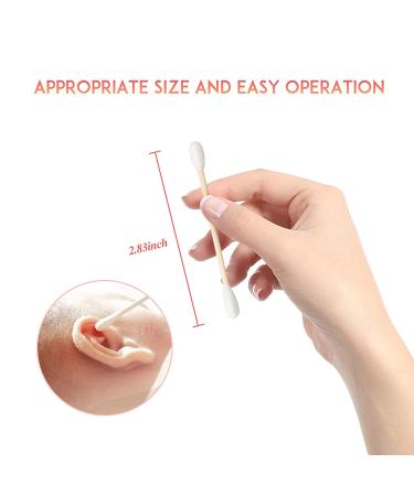 2000ct Wooden Cotton Swabs | Double-Tipped Cotton Buds for Ear, Makeup & Pet Care - 100% Cotton - 20 Pack - Buy Online on GoSupps.com