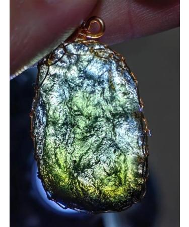 Raw Moldavite Crystal Necklace | 14K Gold Plated | Unique Czech Meteorite Tektite Birthstone Jewelry - Buy Online on GoSupps.com