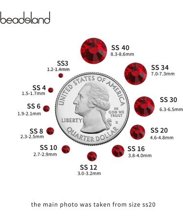 Beadsland 1440 Flat Back Dark Red Rhinestones for Nails - SS10 Nail Crystals - Perfect Crafting Supplies - Buy Online on GoSupps.com