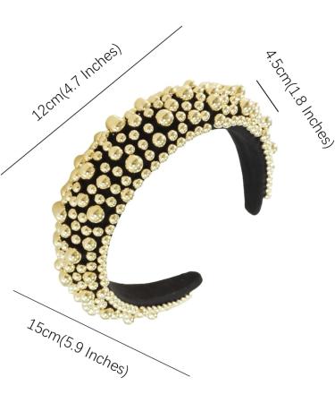 scicent Hairband Wide Headbands Bling Beaded Pearls Embellished Hair Band for Party Glitter Sparkling Head Bands for Women and Girls Fashion Padded Head Hoop for Ladies - 28817 - Buy Online on GoSupps.com