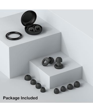 Ear Plugs for Sleeping - Reusable Noise Reduction Earplugs (25dB-30dB) with 8 Ear Tips | Soft Hearing Protection for Concerts Study & Work - Black - Buy Online on GoSupps.com