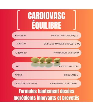 EVOM CardioVasc quilibre - Compl ment alimentaire coeur cholest rol et tension - Ail Noir ABG10+ Olivier BENOLEA Vitamine C liposomale Cannelle Cassis NAC - 80 comprim s - Compl ment Hommes - Buy Online on GoSupps.com
