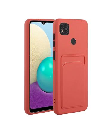Tivenfezk Nadoli Silicone case for Xiaomi Redmi 10a Ultra thin shockproof scratch -resistant wallet soft TPU protective cover mobile phone cover with credit card holder xiaomi redmi 10a plum red