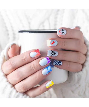 Mwoot Nail Stencil Stamp Set - 4 Geometric Leopard Pattern Plates for French Nail Art Manicure - International Shipping Available - Buy Online on GoSupps.com