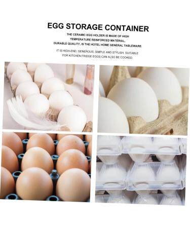 12 Egg Tray Food Tray Fridge Refrigerator Ceramic Egg Keeper Ceramic Egg Holder Bracket Ceramics - Buy Online on GoSupps.com