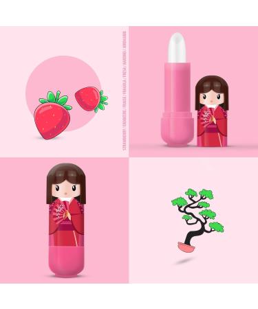 Doll Lip Balm Set 48 Lip Balms in Kimono Doll Inspired Cases 6 Flavors x 2.5g in 2 Beautifully Designed Tins - Buy Online on GoSupps.com