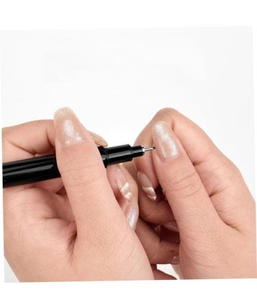 DOITOOL Nail Pen Nail Polish Drawing Pen Extension Gel Pen Nail Brush Pen Nail Drawing Pen Gel Nail Tool Nail Art Tips Builder Pen Nail Dotting Painting Drawing Pen Manicure Abs Line 14X1X1CM Black - Buy Online on GoSupps.com