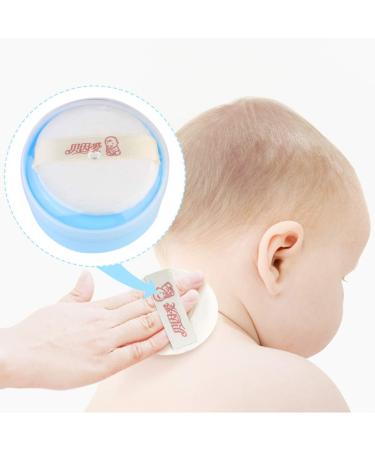 Uonlytech Blue Baby Talcum Powder Puff with Container - Ideal for Home and Travel - Buy Online on GoSupps.com