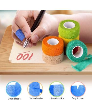 12-Pack Self Adhesive Bandage Wrap | Kuvvfe Athletic Elastic Cohesive Bandage for Sports Injuries - 1x5 Yards - Ideal for Knee, Wrist, Ankle Sprains & Swelling - First Aid Essential - Buy Online on GoSupps.com